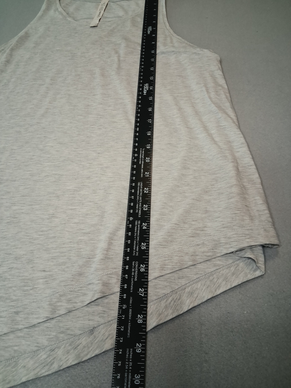 Lululemon Size 10 Light Heather Gray Pima Cotton Asymmetrical Tank Top Sleeveles - Picture 7 of 9